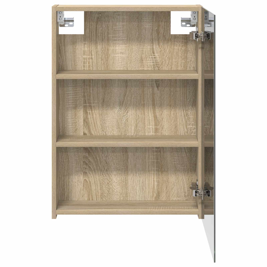 Badezimmerspiegelschrank mit Tür Sonoma-Eiche 50 x 14,5 x 70 cm