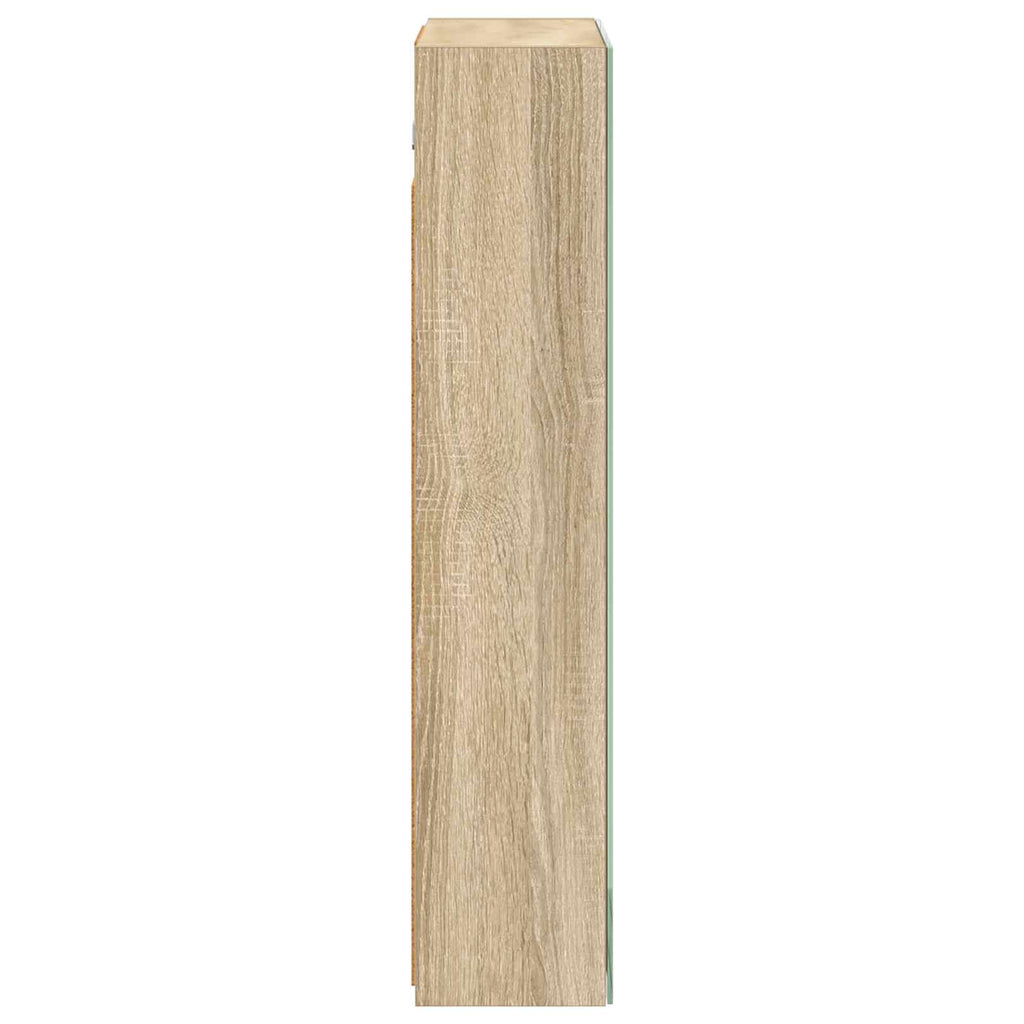 Badezimmerspiegelschrank mit Tür Sonoma-Eiche 50 x 14,5 x 70 cm