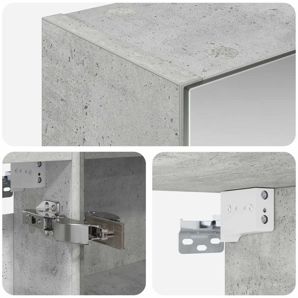 Badezimmerspiegelschrank mit Regal Beton Grau 50 x 14,5 x 70 cm