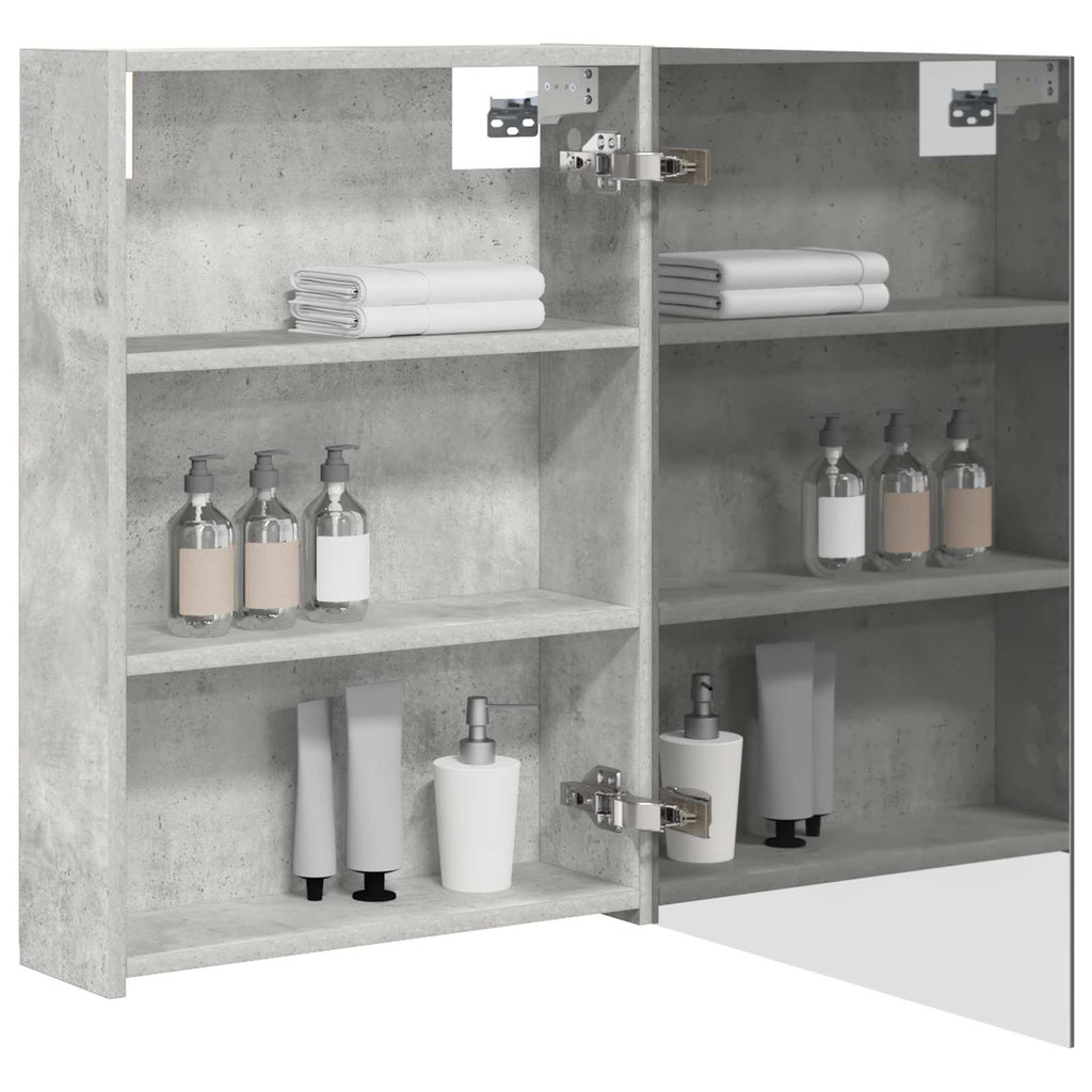 Badezimmerspiegelschrank mit Regal Beton Grau 50 x 14,5 x 70 cm