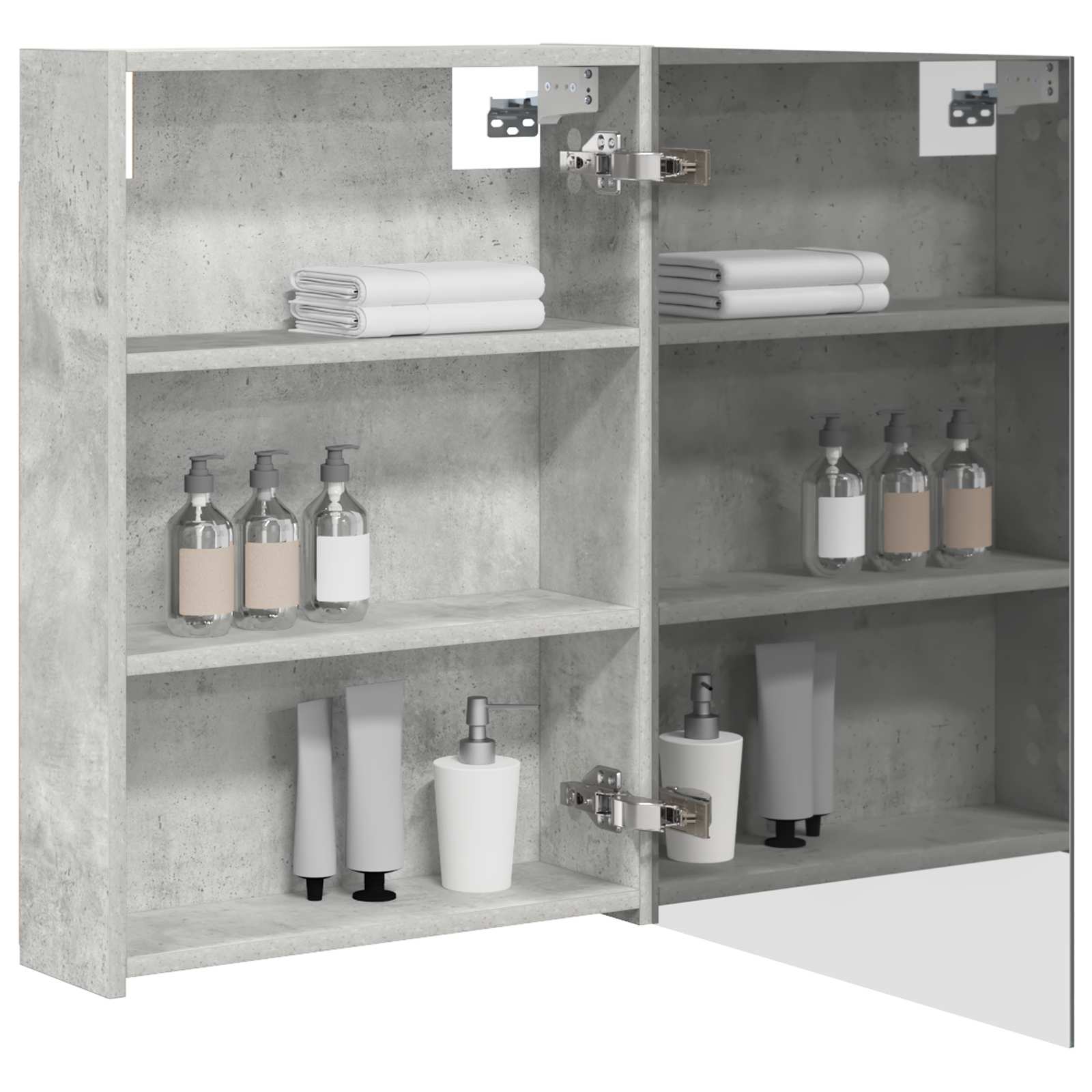 Badezimmerspiegelschrank mit Regal Beton Grau 50 x 14,5 x 70 cm