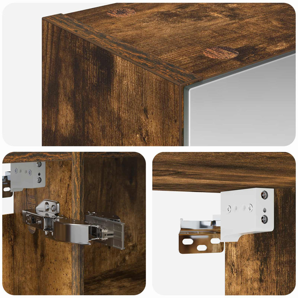 Badezimmerspiegelschrank Geräucherte Eiche 50 x 14,5 x 70 cm