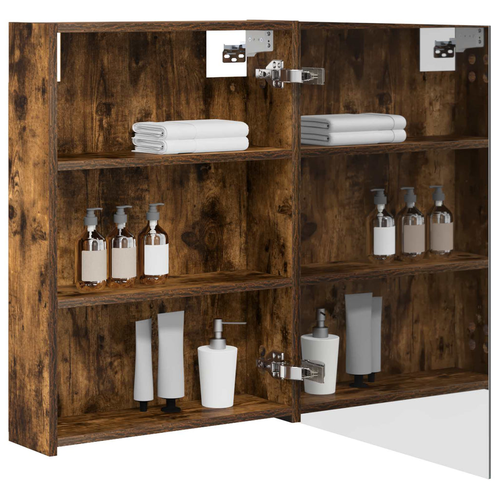 Badezimmerspiegelschrank Geräucherte Eiche 50 x 14,5 x 70 cm