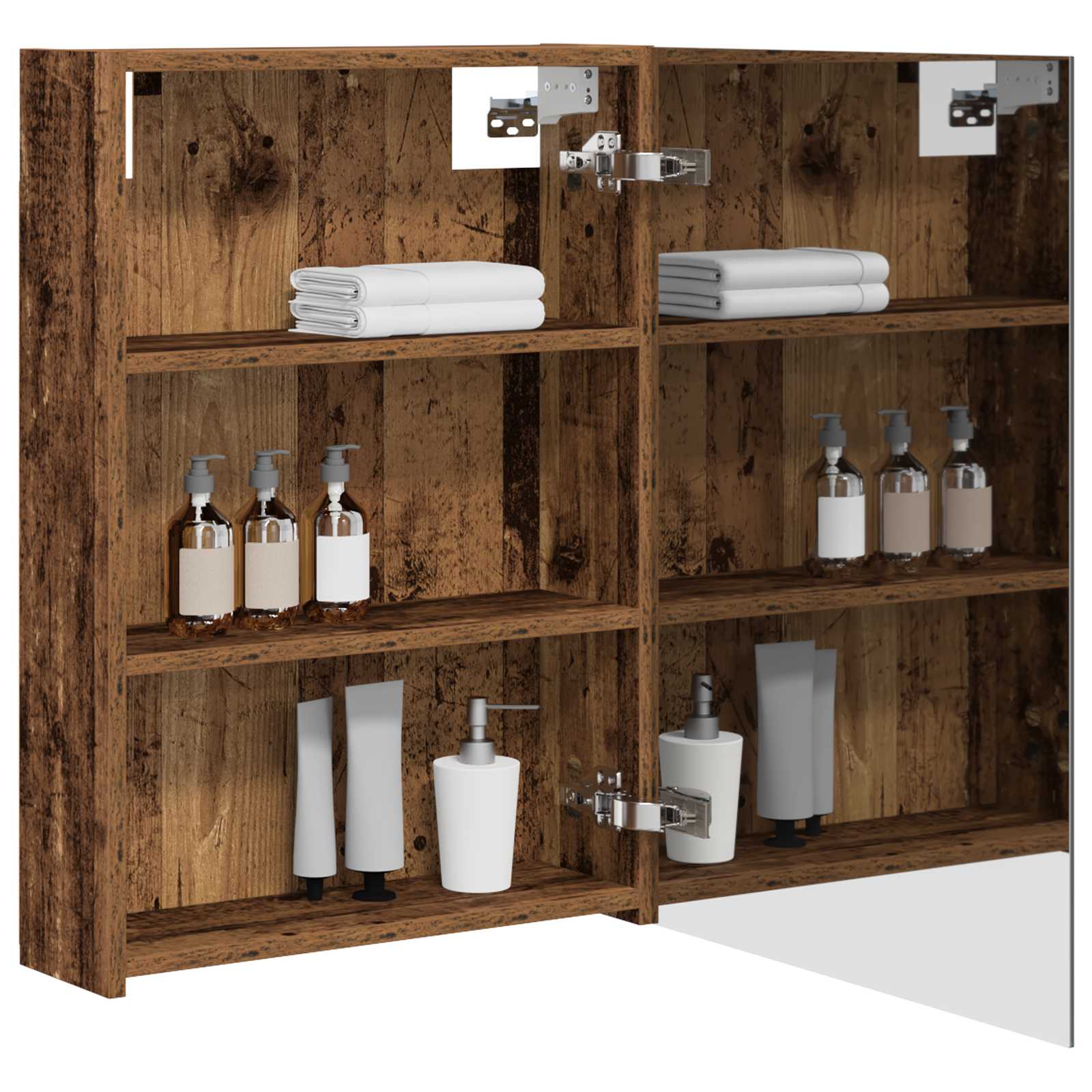 Badezimmerspiegelschrank mit Regal Altholz 50 x 14,5 x 70 cm