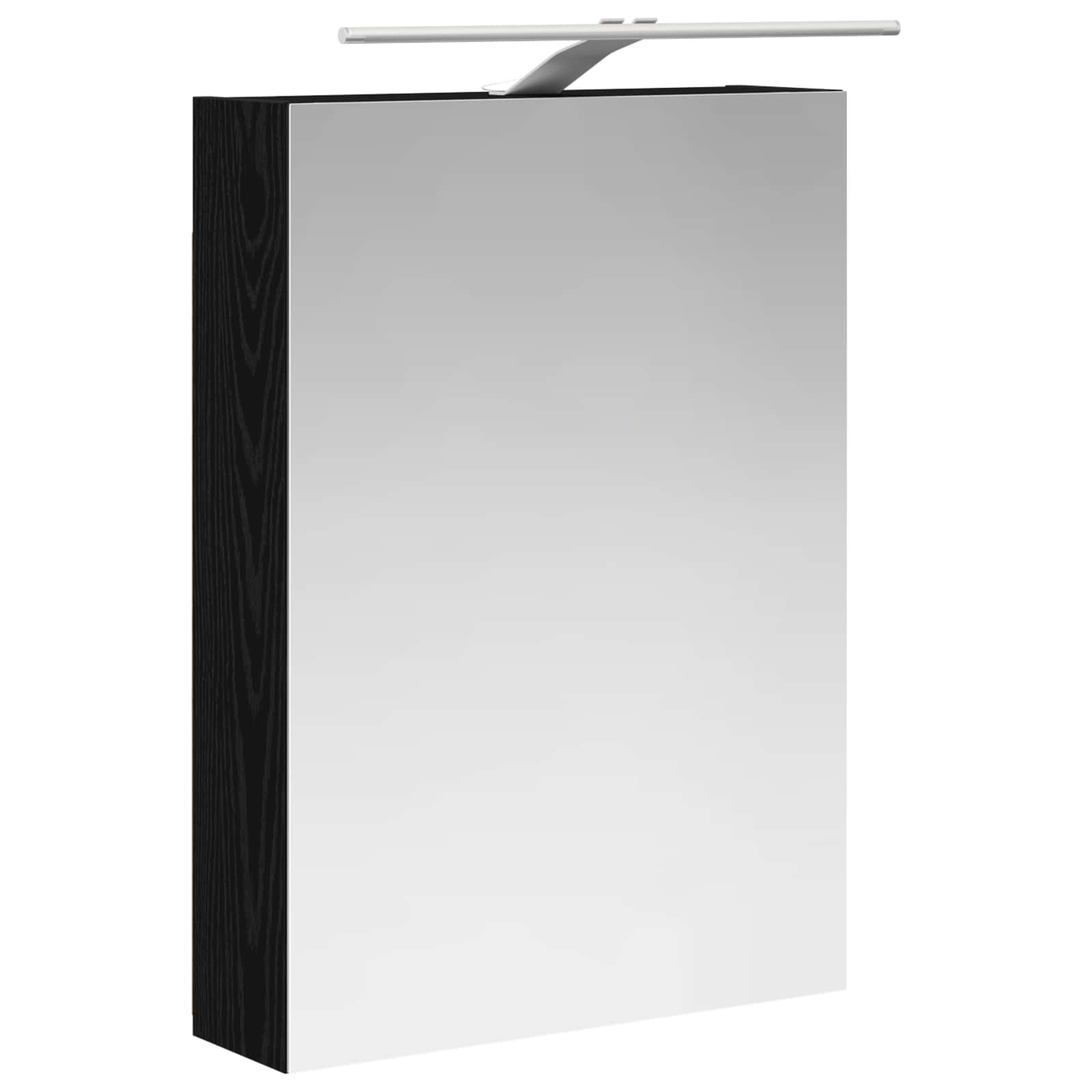 Badezimmerspiegelschrank Schwarz Eichen-Optik 50 x 14,5 x 70 cm