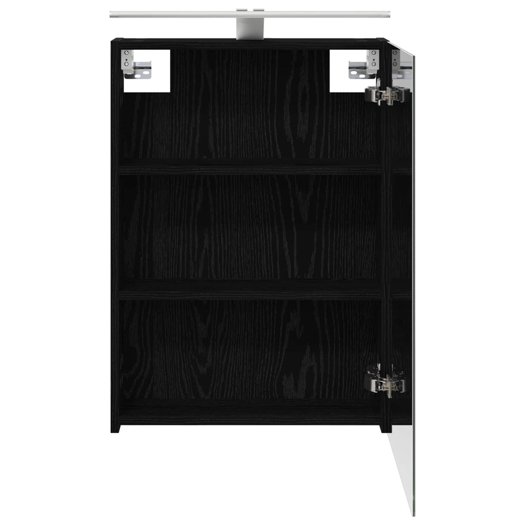 Badezimmerspiegelschrank Schwarz Eichen-Optik 50 x 14,5 x 70 cm