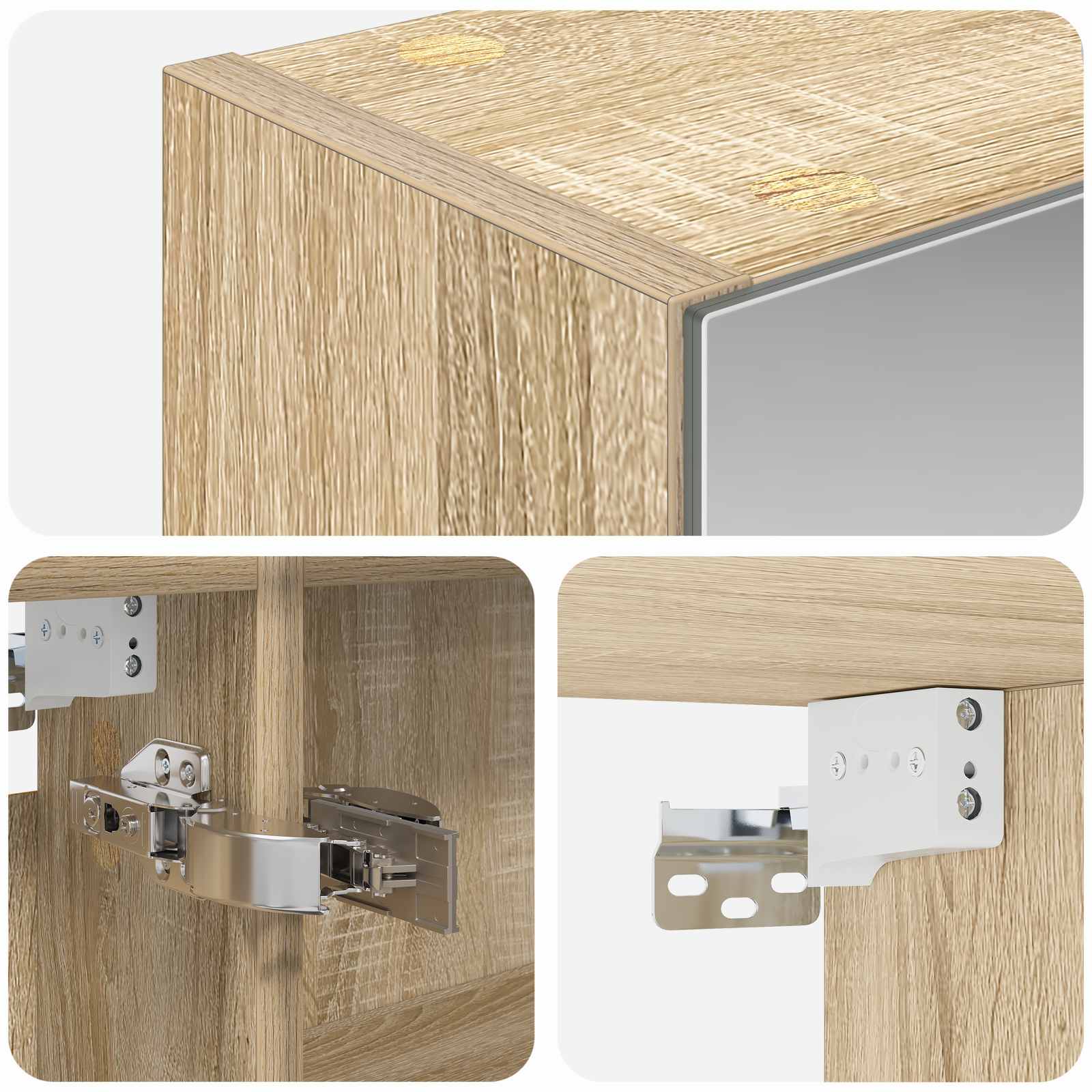 Badezimmerspiegelschrank mit Tür Sonoma-Eiche 50 x 14,5 x 70 cm