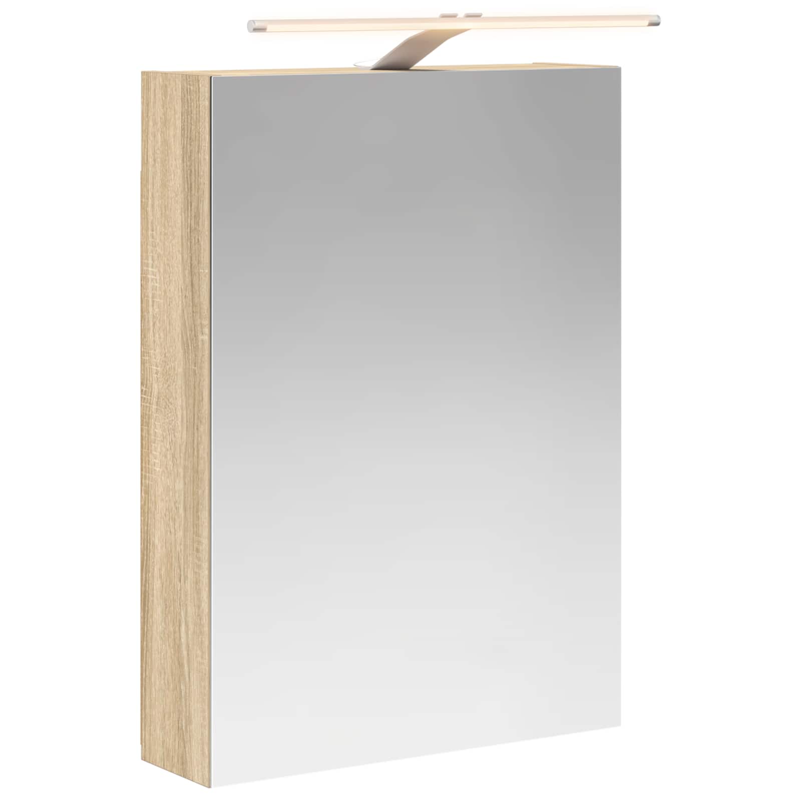 Badezimmerspiegelschrank mit Tür Sonoma-Eiche 50 x 14,5 x 70 cm