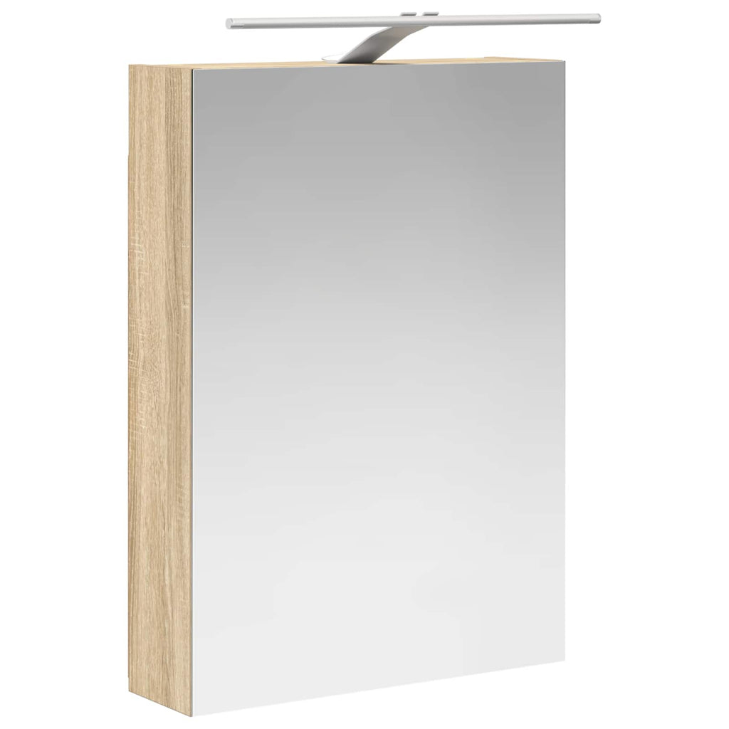 Badezimmerspiegelschrank mit Tür Sonoma-Eiche 50 x 14,5 x 70 cm