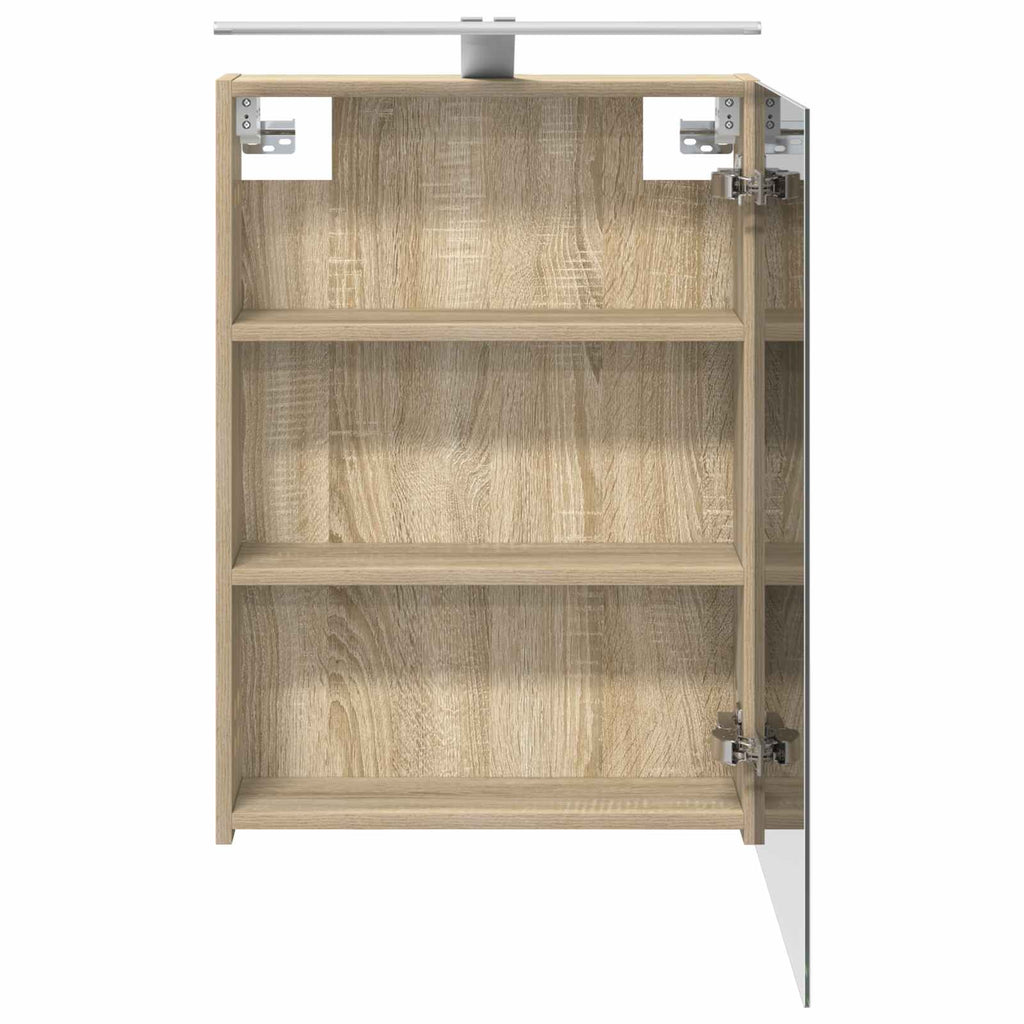 Badezimmerspiegelschrank mit Tür Sonoma-Eiche 50 x 14,5 x 70 cm