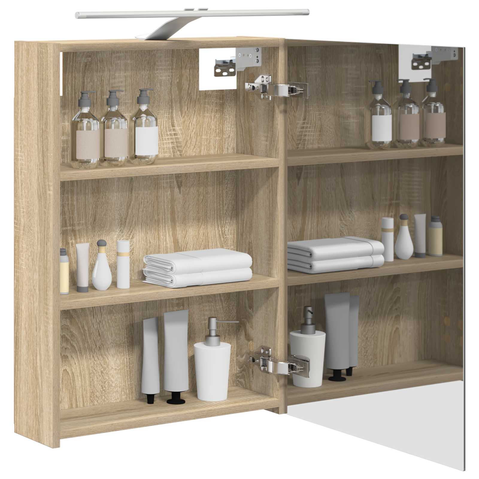 Badezimmerspiegelschrank mit Tür Sonoma-Eiche 50 x 14,5 x 70 cm