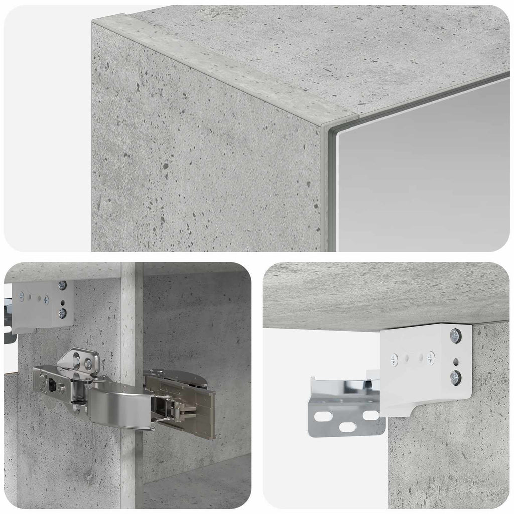 Badezimmerspiegelschrank mit Regal Beton Grau 50 x 14,5 x 70 cm