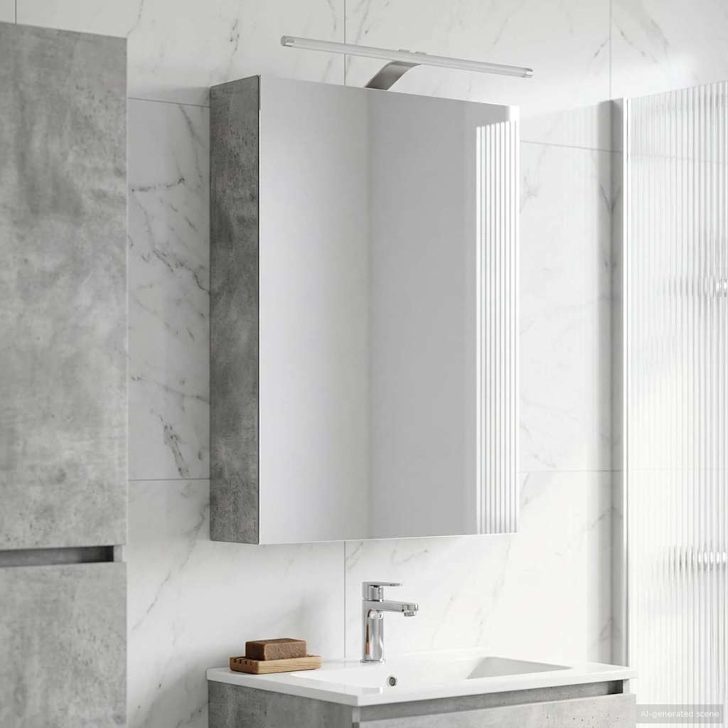 Badezimmerspiegelschrank mit Regal Beton Grau 50 x 14,5 x 70 cm
