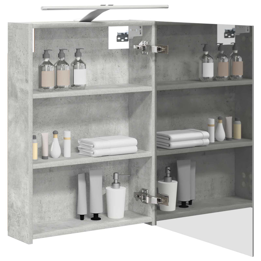 Badezimmerspiegelschrank mit Regal Beton Grau 50 x 14,5 x 70 cm