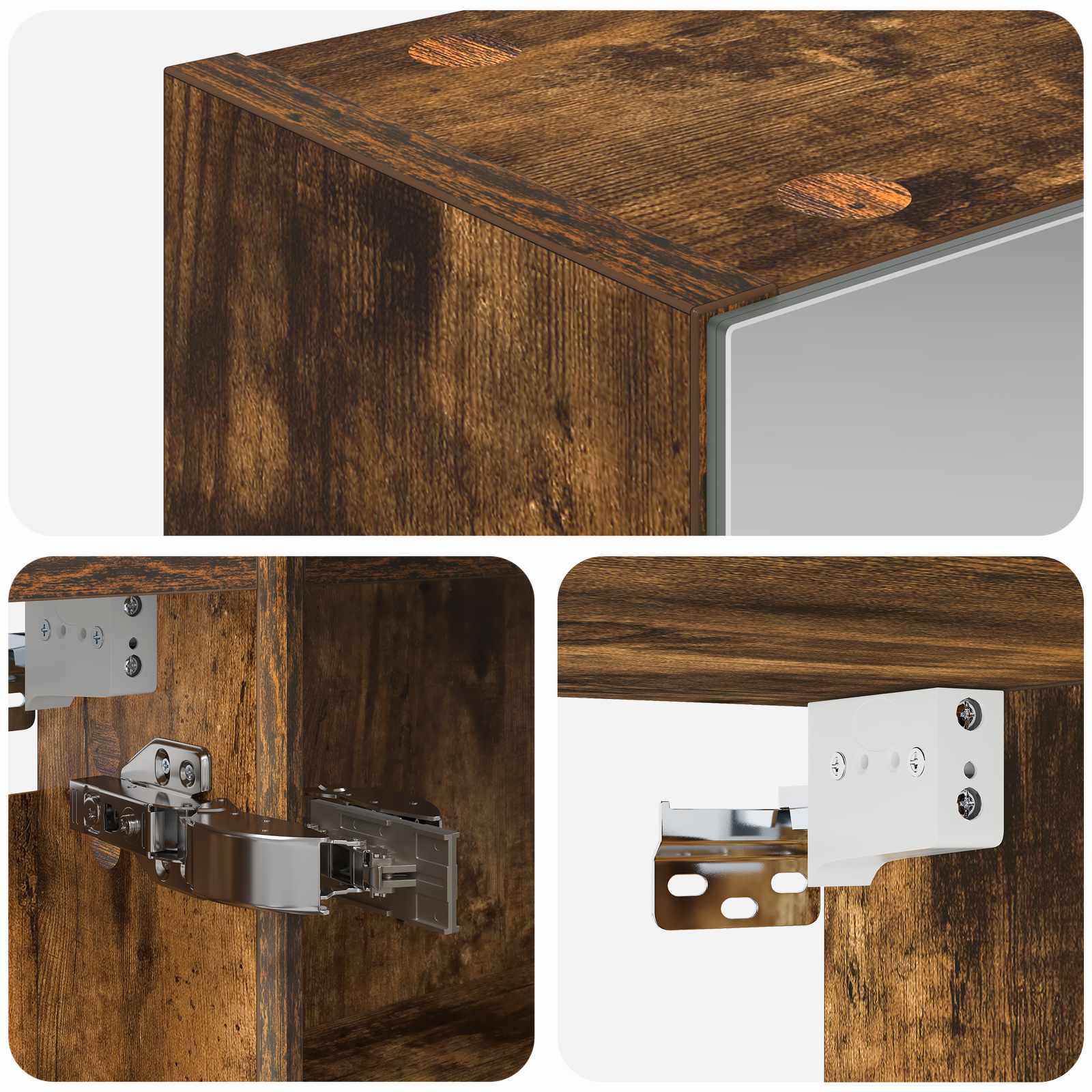 Badezimmerspiegelschrank Geräucherte Eiche 50 x 14,5 x 70 cm