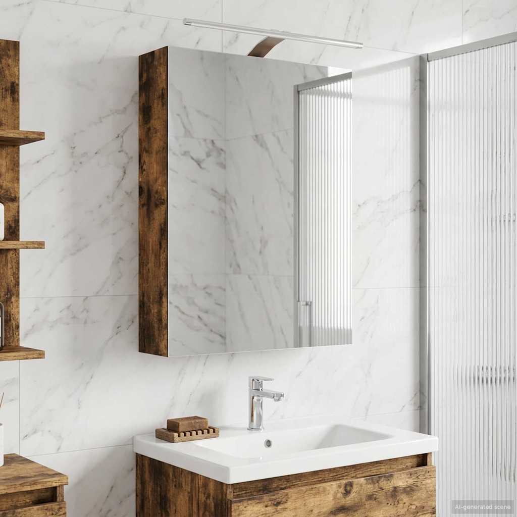 Badezimmerspiegelschrank Geräucherte Eiche 50 x 14,5 x 70 cm