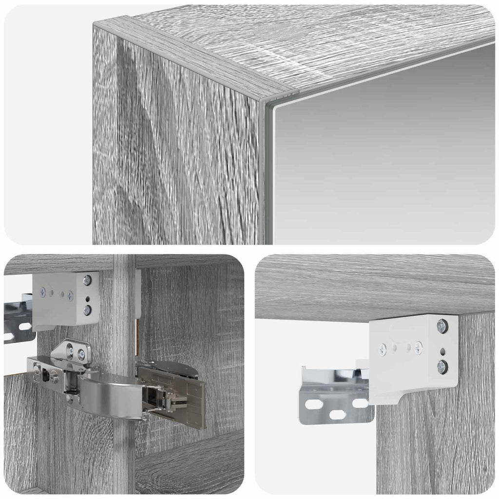Badezimmerspiegelschrank Graues Sonoma 50 x 14,5 x 70 cm