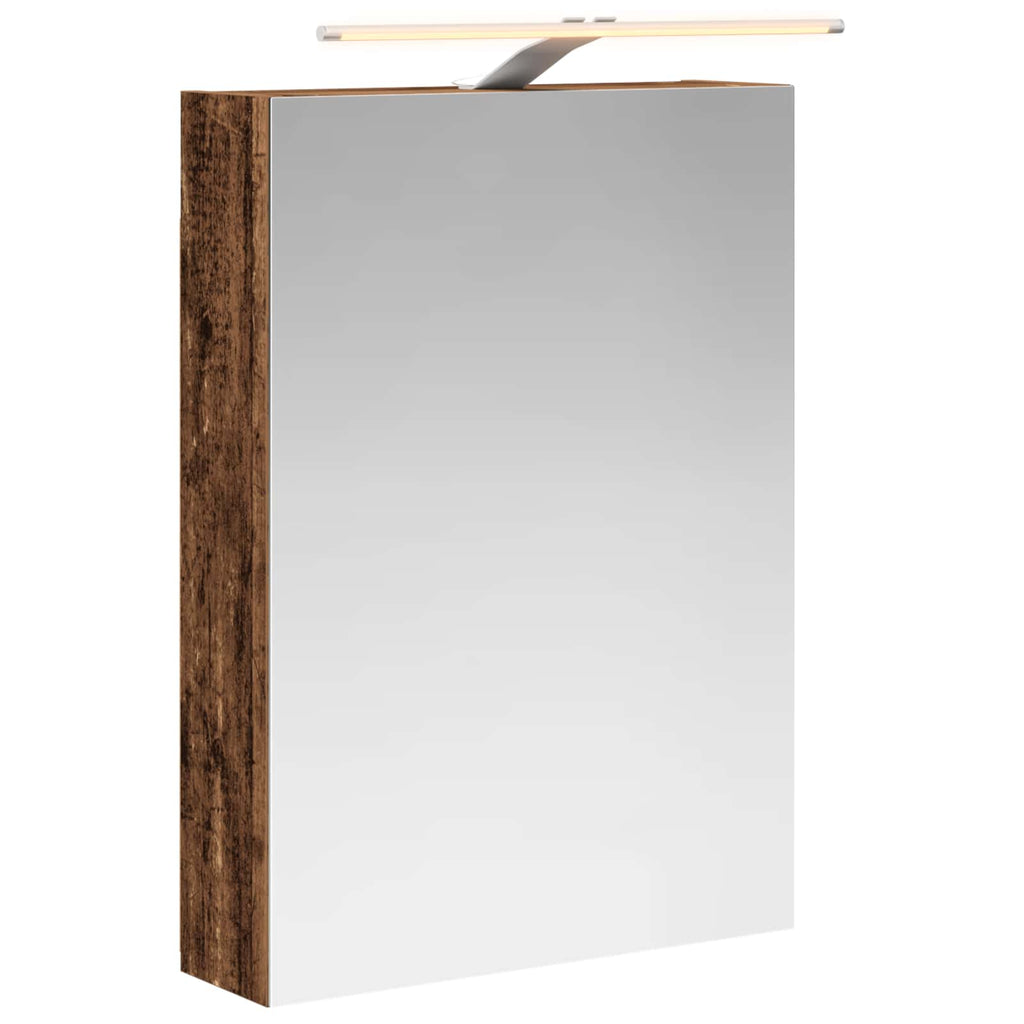 Badezimmerspiegelschrank mit Regal Altholz 50 x 14,5 x 70 cm
