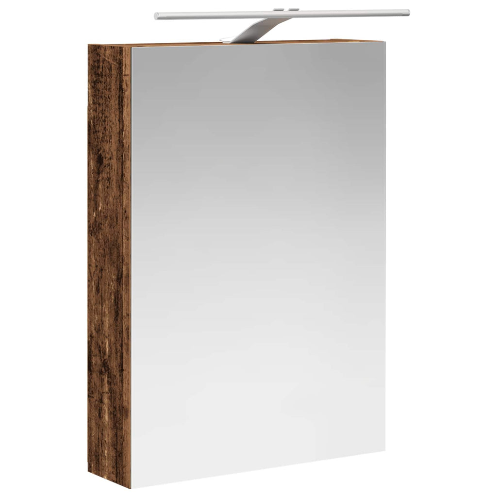 Badezimmerspiegelschrank mit Regal Altholz 50 x 14,5 x 70 cm