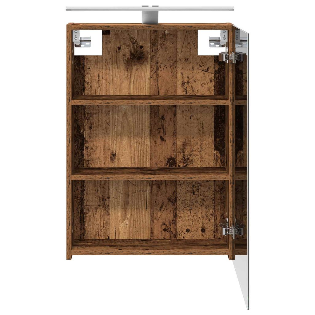 Badezimmerspiegelschrank mit Regal Altholz 50 x 14,5 x 70 cm