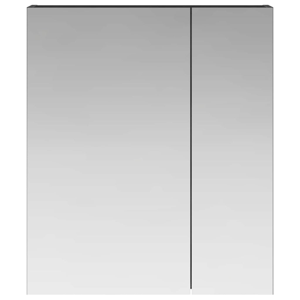 Badezimmerspiegelschrank Schwarz Eichen-Optik 60 x 14,5 x 70 cm