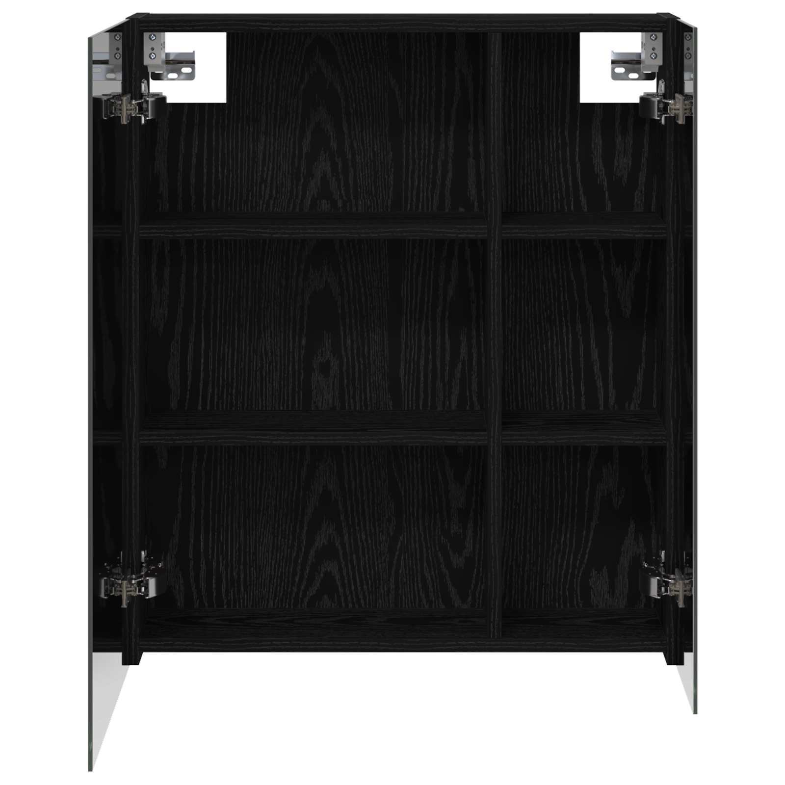 Badezimmerspiegelschrank Schwarz Eichen-Optik 60 x 14,5 x 70 cm