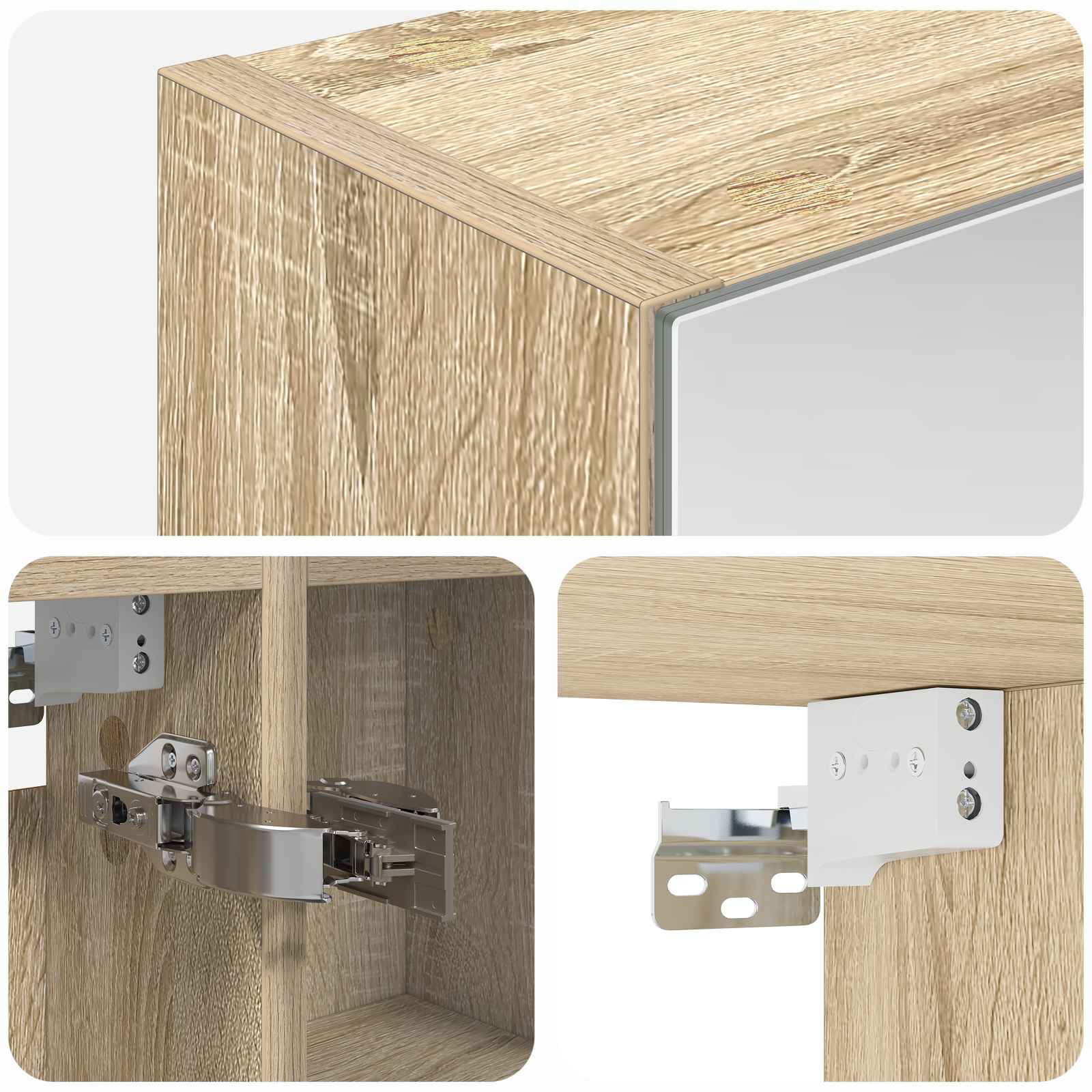 Badezimmerspiegelschrank mit Tür Sonoma-Eiche 60 x 14,5 x 70 cm