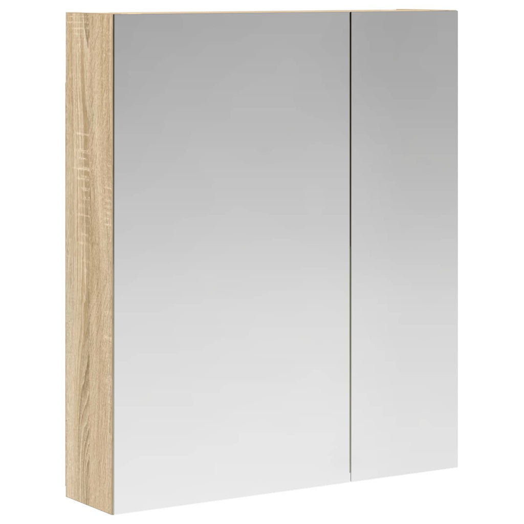 Badezimmerspiegelschrank mit Tür Sonoma-Eiche 60 x 14,5 x 70 cm