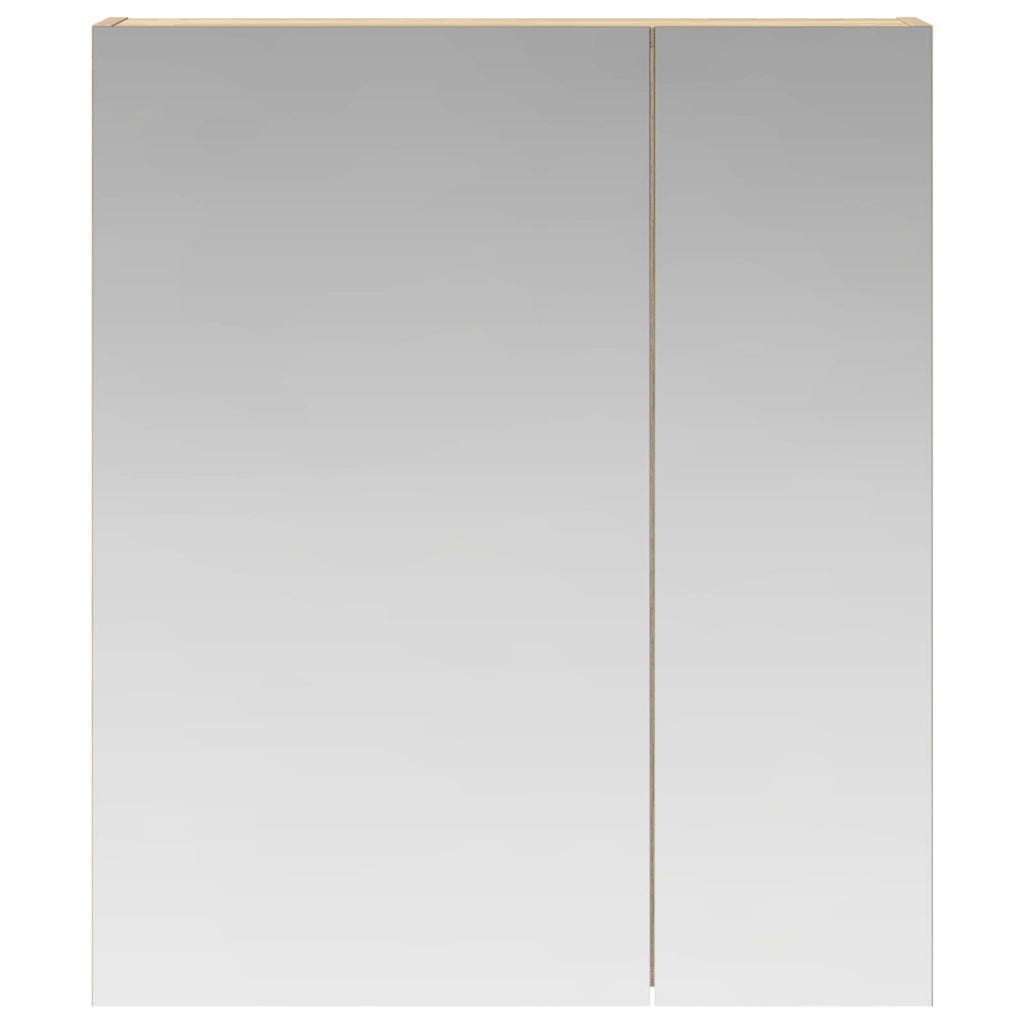 Badezimmerspiegelschrank mit Tür Sonoma-Eiche 60 x 14,5 x 70 cm