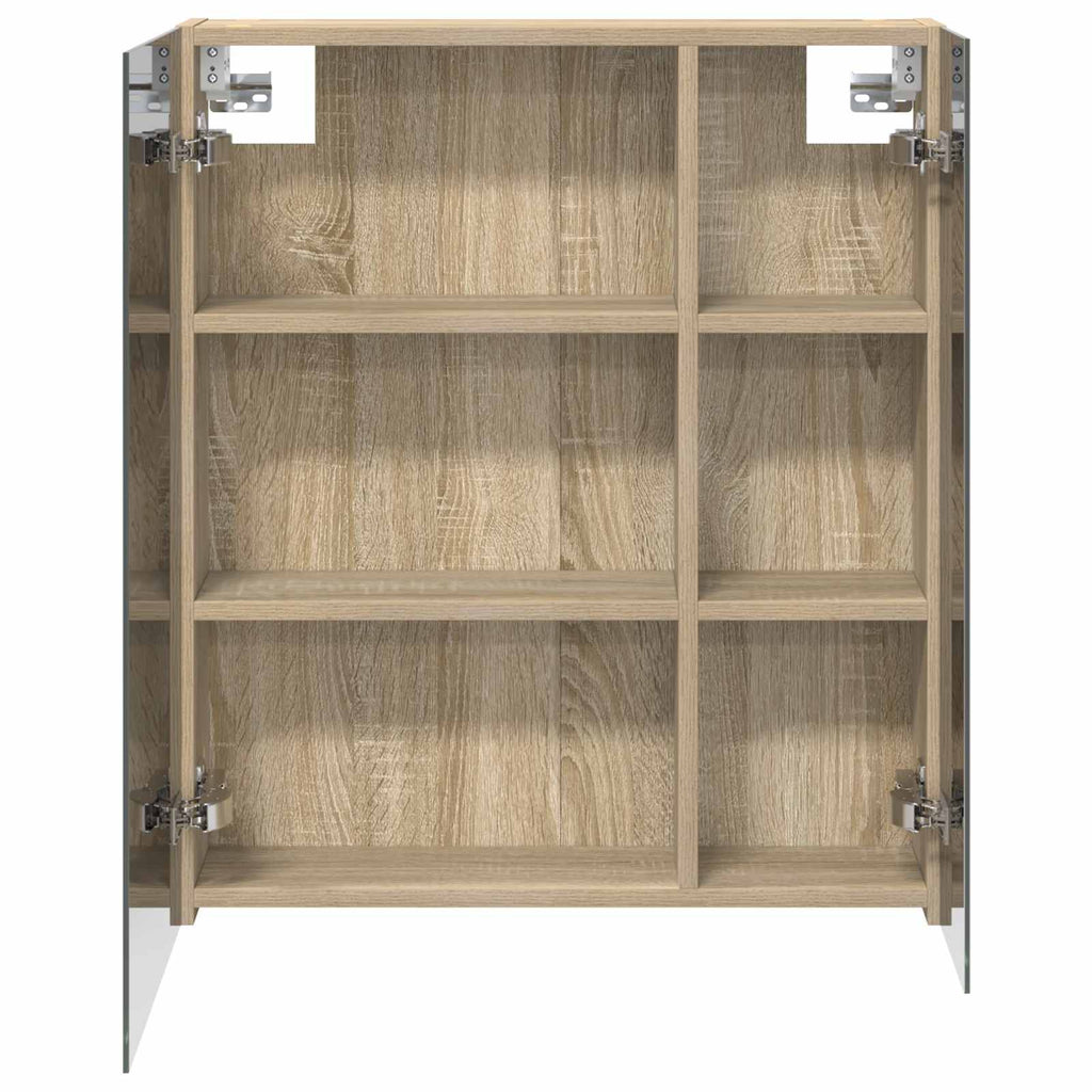 Badezimmerspiegelschrank mit Tür Sonoma-Eiche 60 x 14,5 x 70 cm