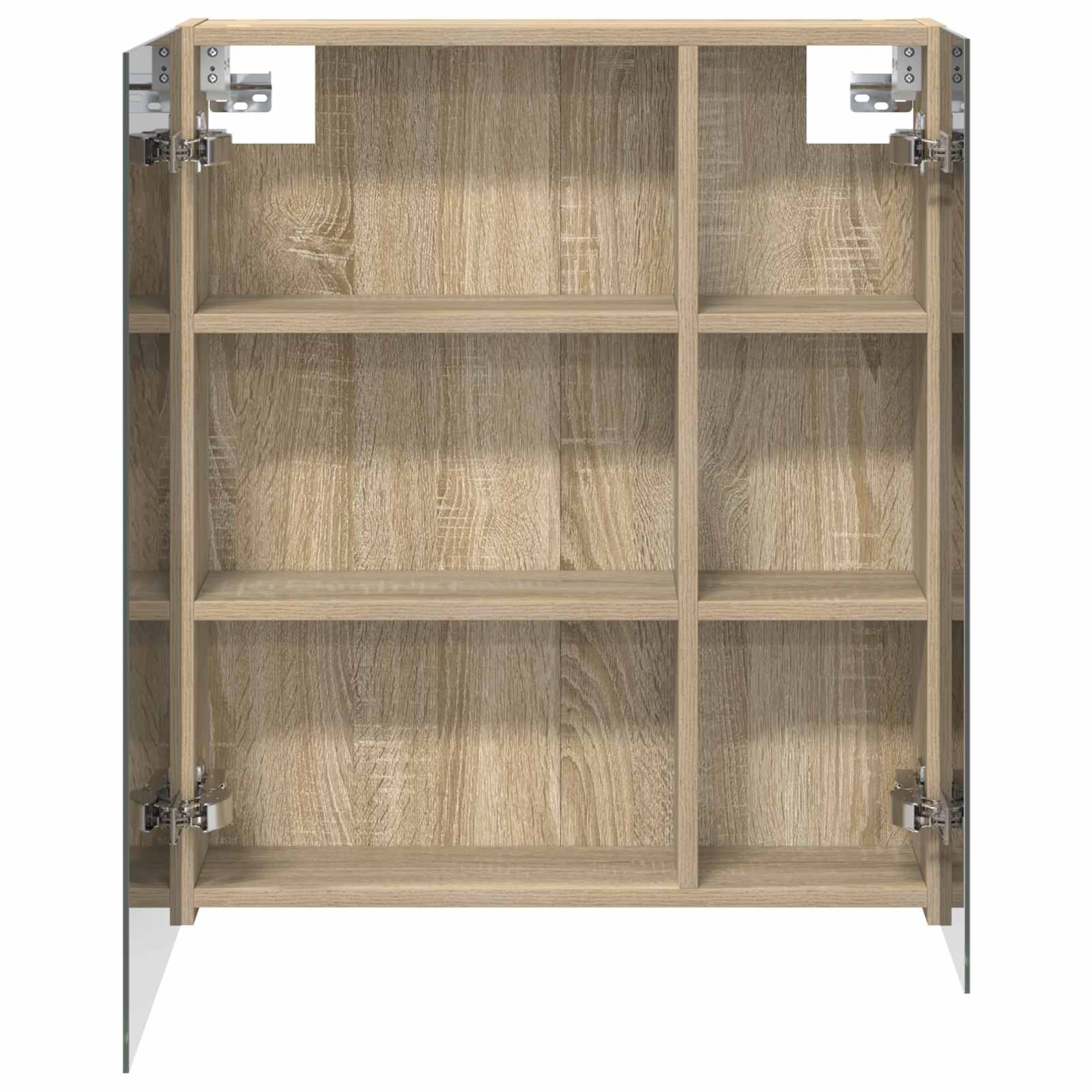 Badezimmerspiegelschrank mit Tür Sonoma-Eiche 60 x 14,5 x 70 cm