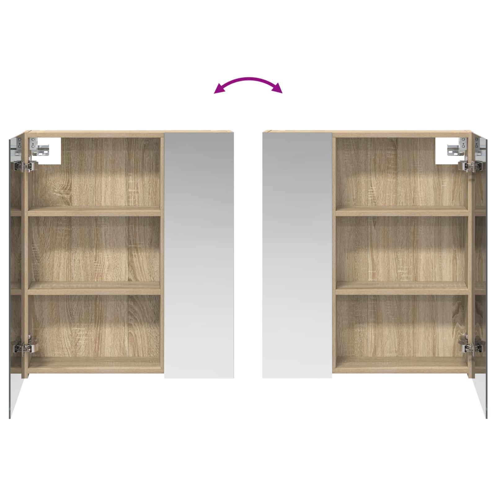 Badezimmerspiegelschrank mit Tür Sonoma-Eiche 60 x 14,5 x 70 cm