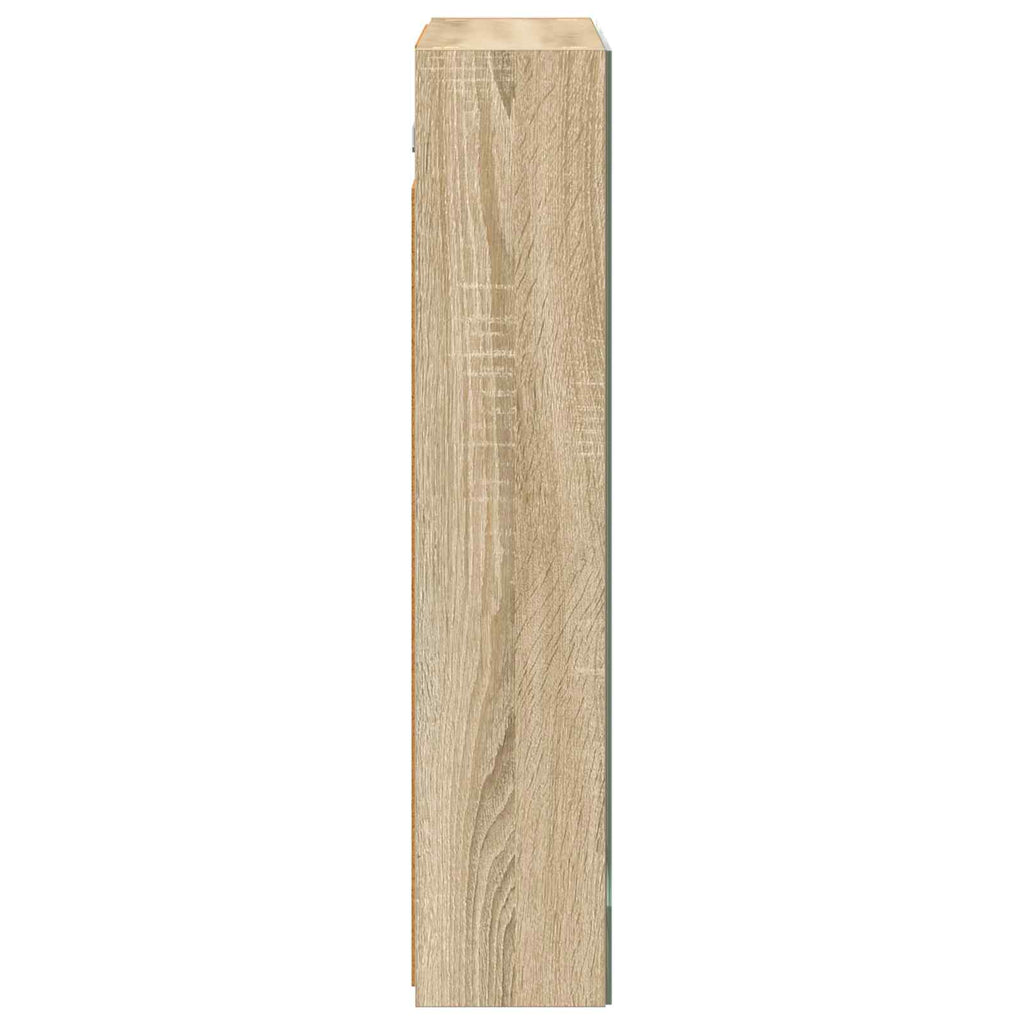 Badezimmerspiegelschrank mit Tür Sonoma-Eiche 60 x 14,5 x 70 cm