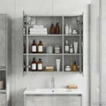 Badezimmerspiegelschrank mit Regal Beton Grau 60 x 14,5 x 70 cm