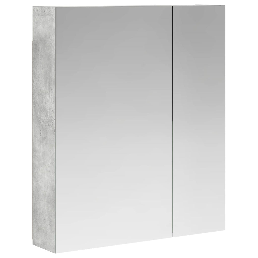 Badezimmerspiegelschrank mit Regal Beton Grau 60 x 14,5 x 70 cm
