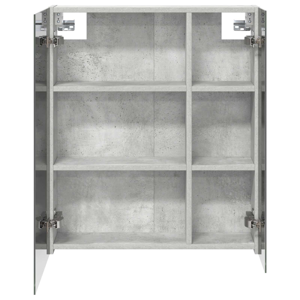 Badezimmerspiegelschrank mit Regal Beton Grau 60 x 14,5 x 70 cm