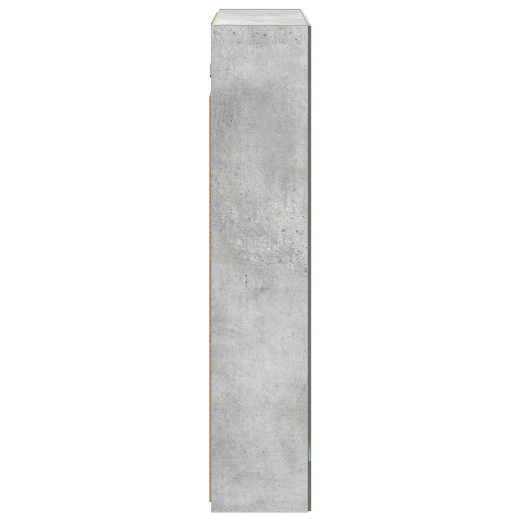 Badezimmerspiegelschrank mit Regal Beton Grau 60 x 14,5 x 70 cm