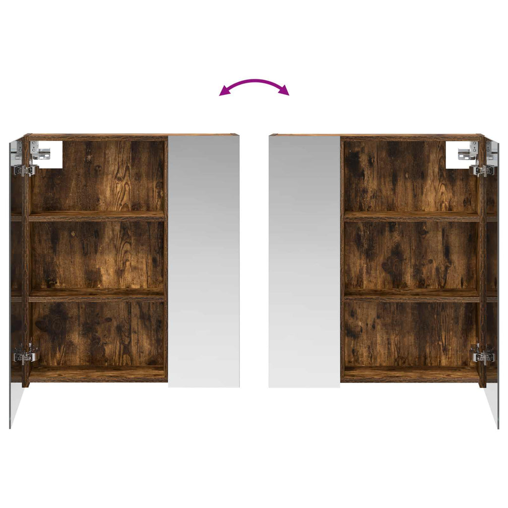 Badezimmerspiegelschrank Geräucherte Eiche 60 x 14,5 x 70 cm