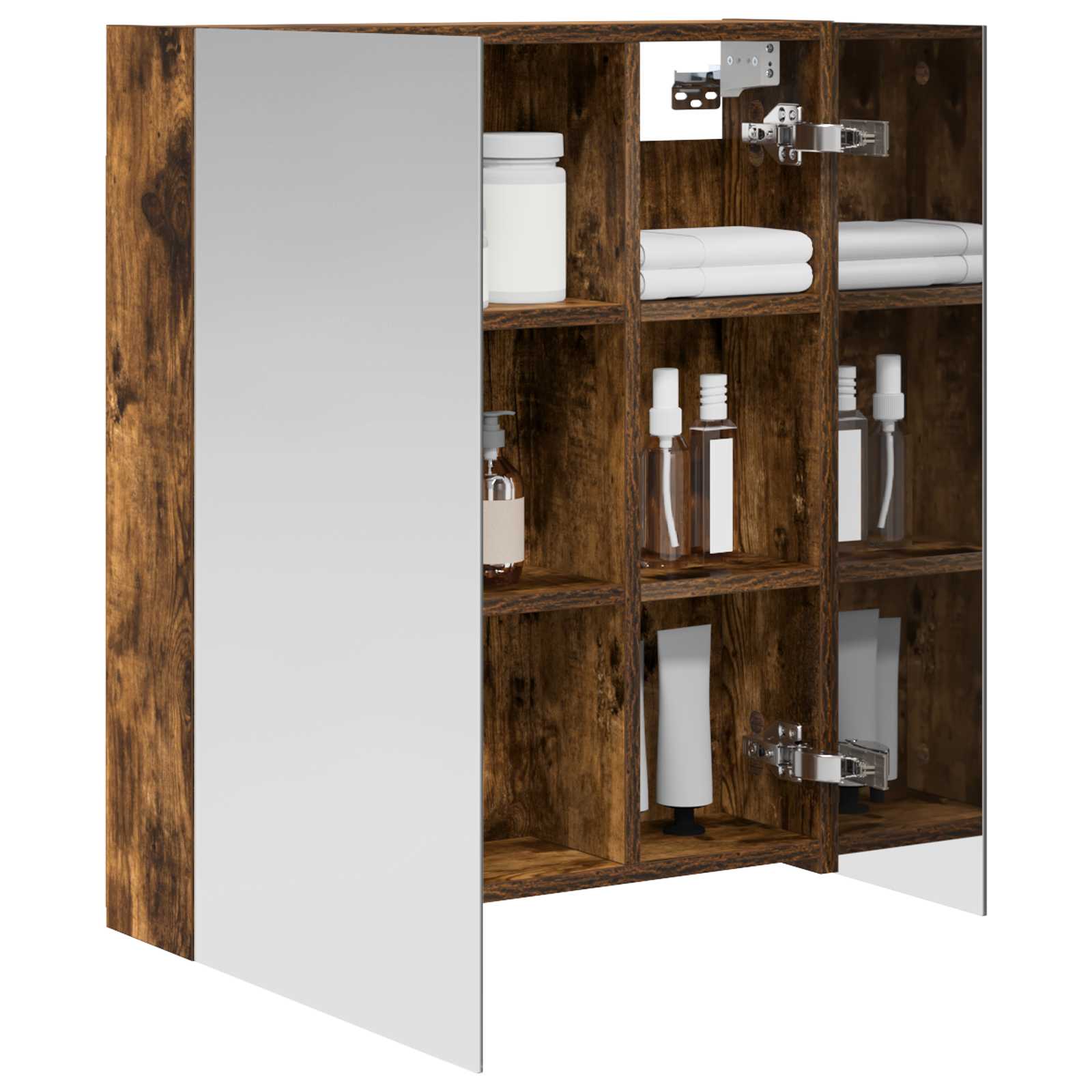 Badezimmerspiegelschrank Geräucherte Eiche 60 x 14,5 x 70 cm