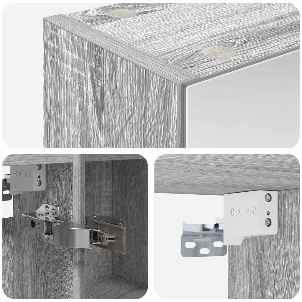 Badezimmerspiegelschrank Graues Sonoma 60 x 14,5 x 70 cm