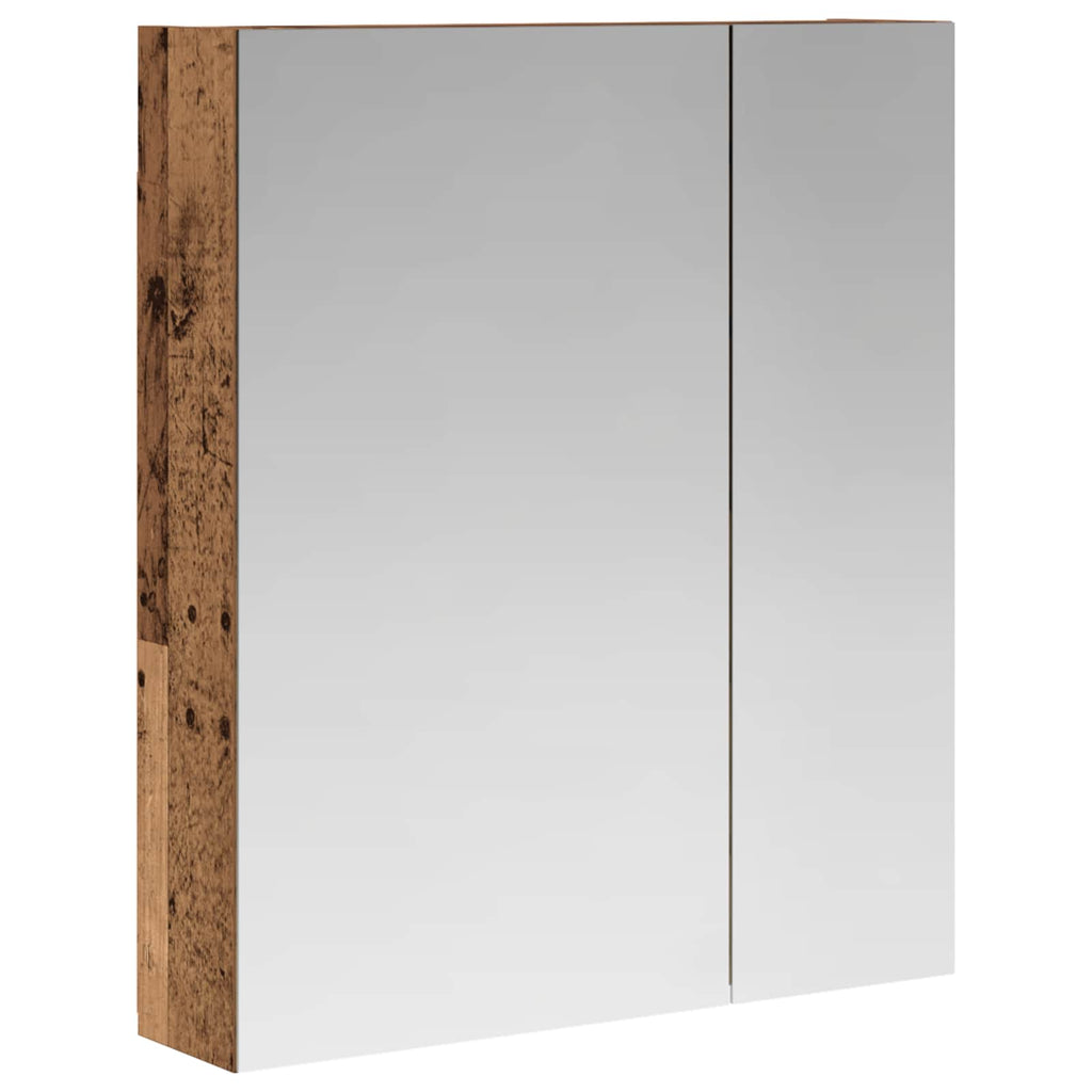 Badezimmerspiegelschrank mit Regal Altholz 60 x 14,5 x 70 cm