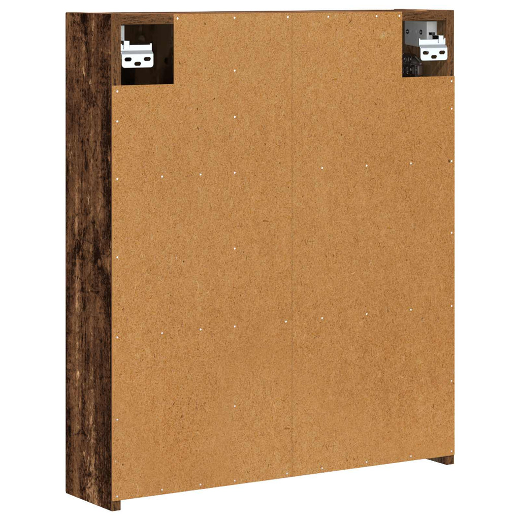 Badezimmerspiegelschrank mit Regal Altholz 60 x 14,5 x 70 cm