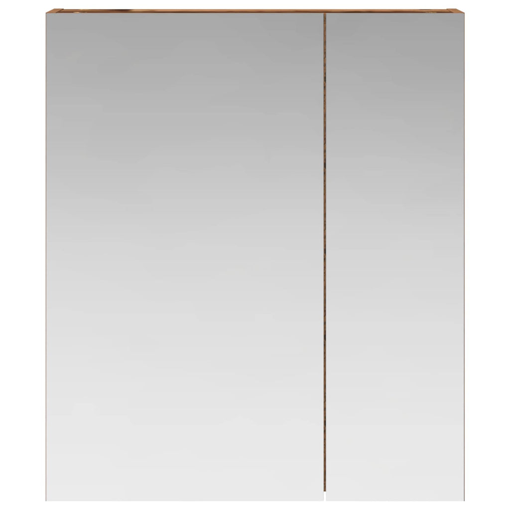 Badezimmerspiegelschrank mit Regal Altholz 60 x 14,5 x 70 cm