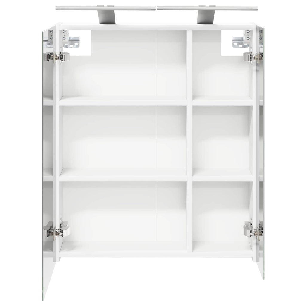 Badezimmerspiegelschrank Weiß 60 x 14,5 x 70 cm Holzwerkstoff