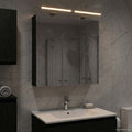 Badezimmerspiegelschrank Schwarz Eichen-Optik 60 x 14,5 x 70 cm