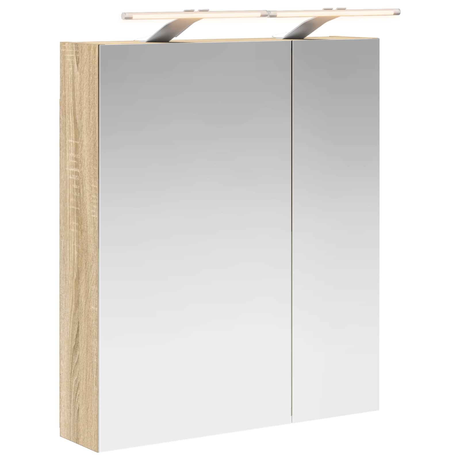 Badezimmerspiegelschrank mit Tür Sonoma-Eiche 60 x 14,5 x 70 cm