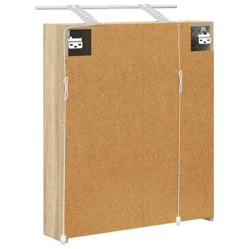 Badezimmerspiegelschrank mit Tür Sonoma-Eiche 60 x 14,5 x 70 cm