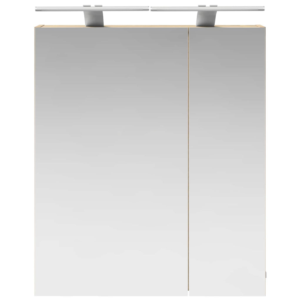 Badezimmerspiegelschrank mit Tür Sonoma-Eiche 60 x 14,5 x 70 cm
