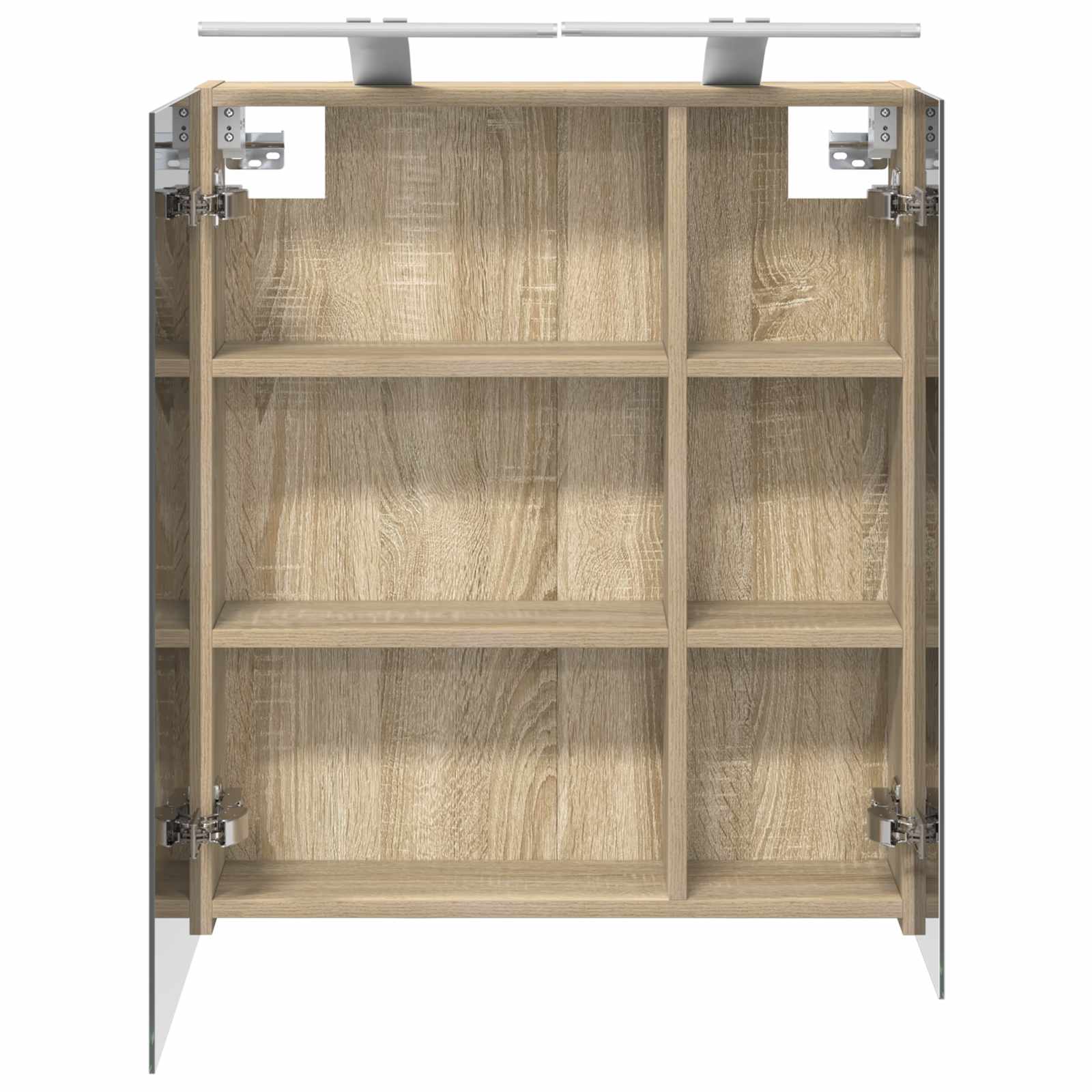 Badezimmerspiegelschrank mit Tür Sonoma-Eiche 60 x 14,5 x 70 cm