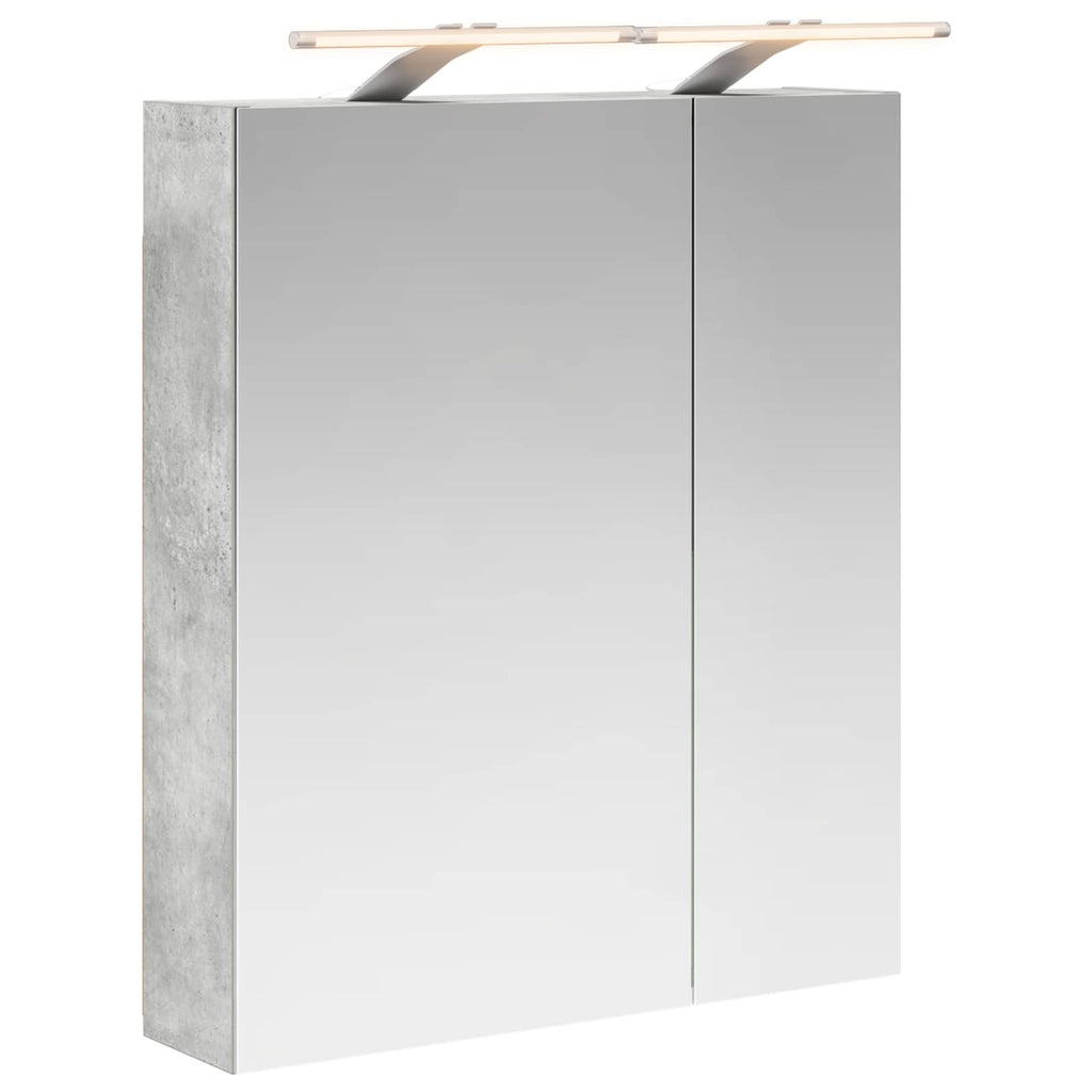 Badezimmerspiegelschrank mit Regal Beton Grau 60 x 14,5 x 70 cm
